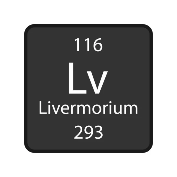 Symbol Livermoria Chemický Prvek Periodické Tabulky Vektorová Ilustrace — Stockový vektor