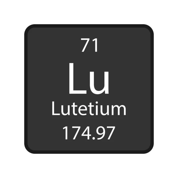 Lutetium Symbol Chemical Element Periodic Table Vector Illustration — Vettoriale Stock
