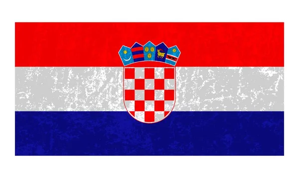 Drapeau Grunge Croatie Couleurs Officielles Proportion Illustration Vectorielle — Image vectorielle