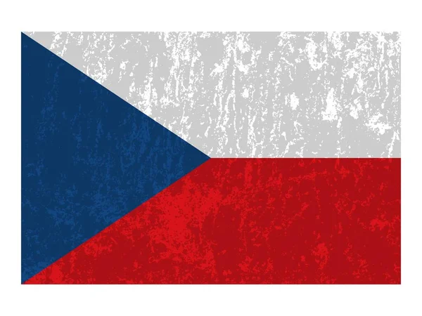 Drapeau Grunge République Tchèque Couleurs Officielles Proportion Illustration Vectorielle — Image vectorielle