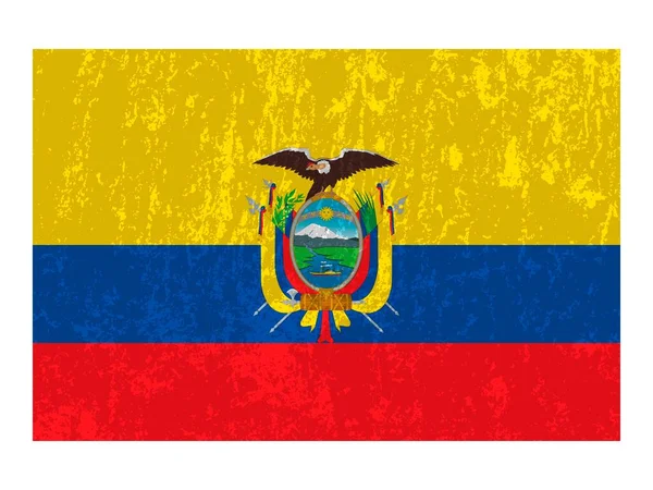 Flagge Ecuadors Offizielle Farben Und Proportionen Vektorillustration — Stockvektor