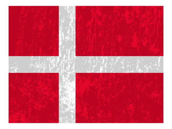 Denmark Grunge Flag Official Colors Proportion Vector Illustration — Stock Vector