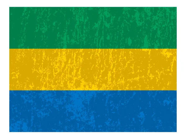 Gabon Grunge Vlag Officiële Kleuren Proportie Vectorillustratie — Stockvector