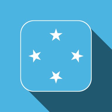 Mikronezya bayrağı, resmi renkler. Vektör illüstrasyonu.