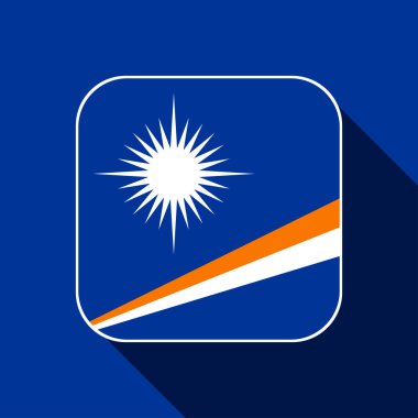 Marshall Adaları bayrağı, resmi renkler. Vektör illüstrasyonu.