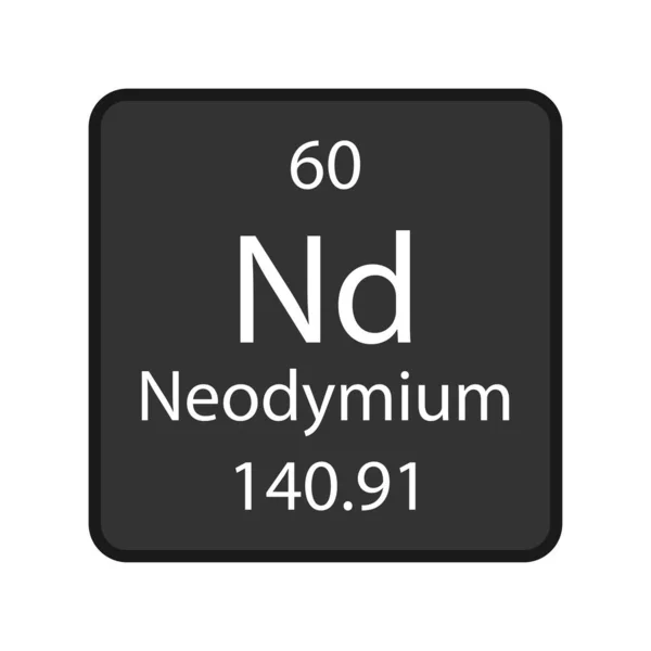 Neodymium Symbol Chemical Element Periodic Table Vector Illustration — Vector de stock