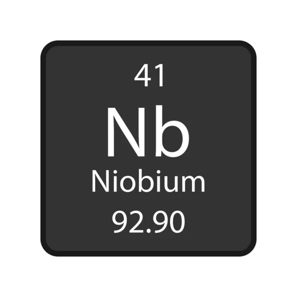 Symbole Niobium Élément Chimique Tableau Périodique Illustration Vectorielle — Image vectorielle