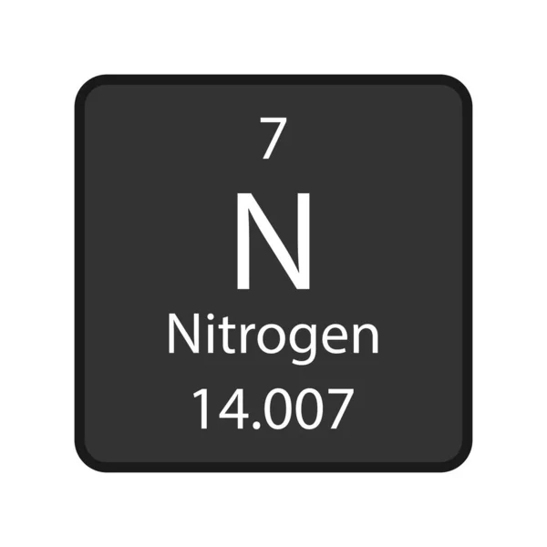 Nitrogen Symbol Chemical Element Periodic Table Vector Illustration — Stok Vektör