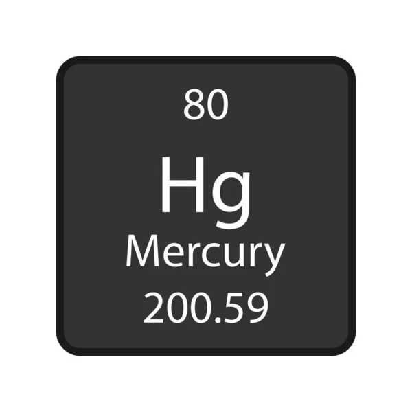 Mercury Symbol Chemical Element Periodic Table Vector Illustration — Image vectorielle