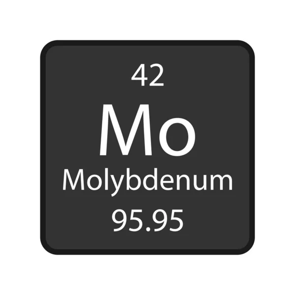 Molybdenum Symbol Chemical Element Periodic Table Vector Illustration — Stock Vector