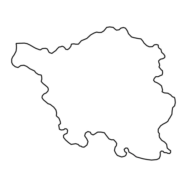 Saarland eyalet haritası. Vektör illüstrasyonu.