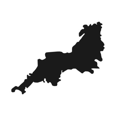 Güney Batı İngiltere, İngiltere bölge haritası. Vektör illüstrasyonu.