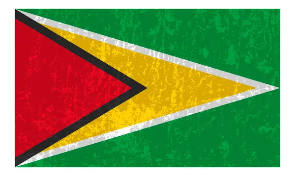 Guyana Grunge Flagga Officiella Färger Och Proportioner Vektorillustration — Stock vektor