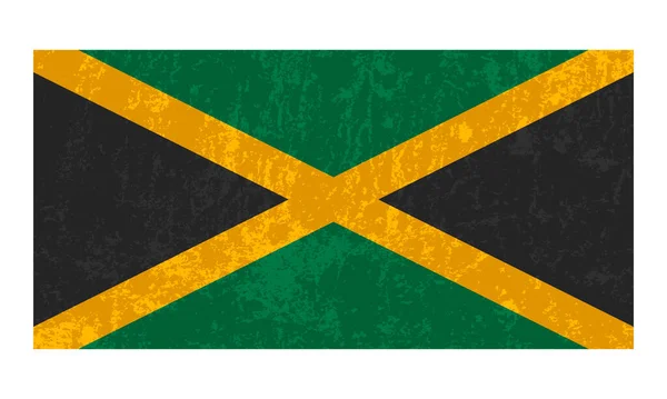 Ямайка Гранж Флаг Официальные Цвета Пропорции Векторная Иллюстрация — стоковый вектор