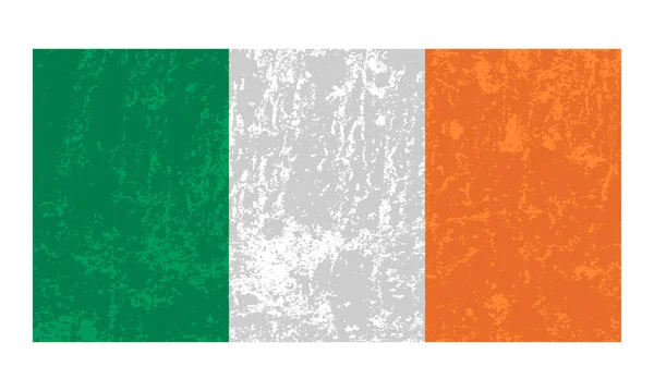 Ирландия Гранж Флаг Официальные Цвета Пропорции Векторная Иллюстрация — стоковый вектор