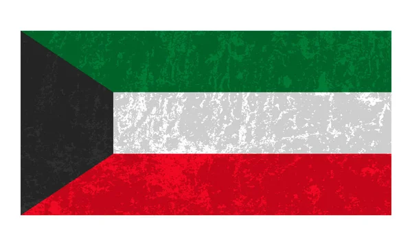 Флаг Кувейта Гранж Официальные Цвета Пропорции Векторная Иллюстрация — стоковый вектор