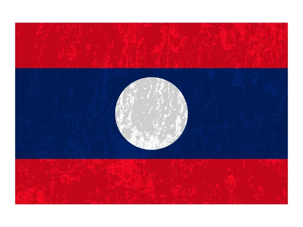Laos Grunge Vlag Officiële Kleuren Proportie Vectorillustratie — Stockvector