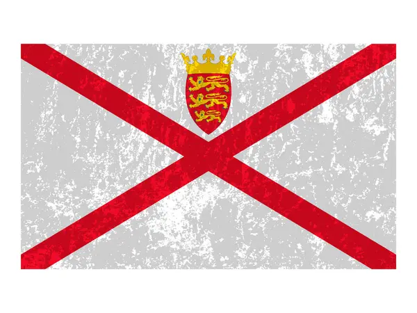 Jersey Bandiera Grunge Colori Ufficiali Proporzione Illustrazione Vettoriale — Vettoriale Stock