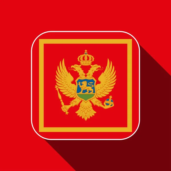 Montenegro Flag Official Colors Vector Illustration —  Vetores de Stock