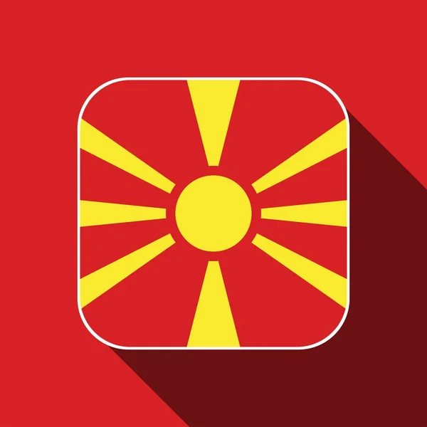North Macedonia Flag Official Colors Vector Illustration — Stockový vektor