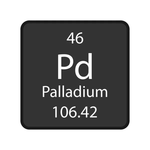 Palladium Symbol Chemical Element Periodic Table Vector Illustration — Stockový vektor