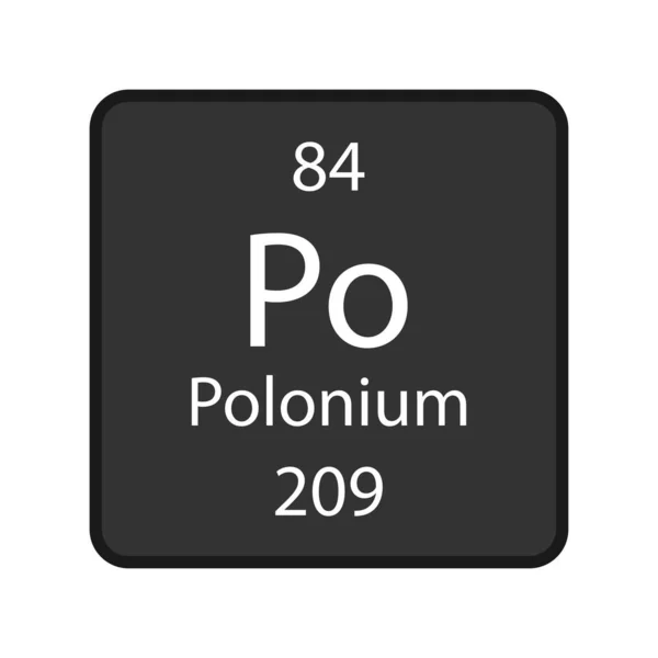 Polonium Symbol Chemical Element Periodic Table Vector Illustration — Stockvector
