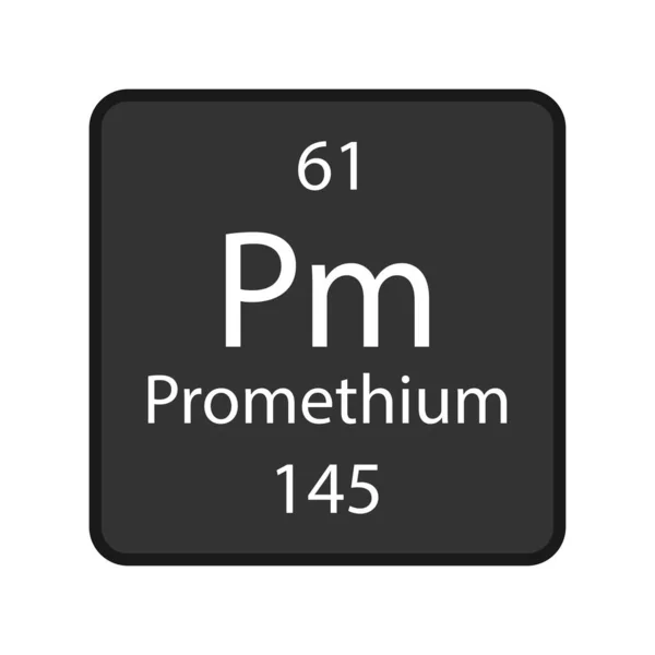 Prometyum Sembolü Periyodik Tablonun Kimyasal Elementi Vektör Illüstrasyonu — Stok Vektör