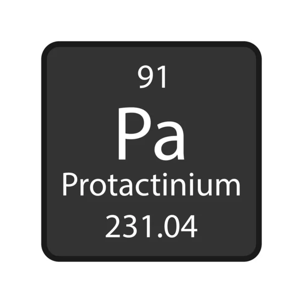 Protactinium Symbool Chemisch Element Van Het Periodiek Systeem Vectorillustratie — Stockvector