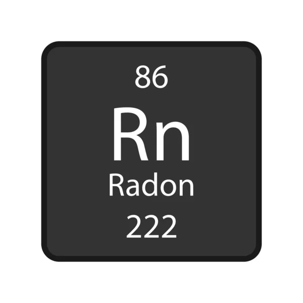 Radon Symbol Chemical Element Periodic Table Vector Illustration — Stock Vector