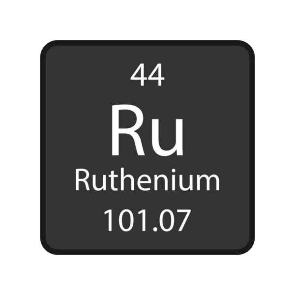 Ruthenium Symbol Chemical Element Periodic Table Vector Illustration — 스톡 벡터