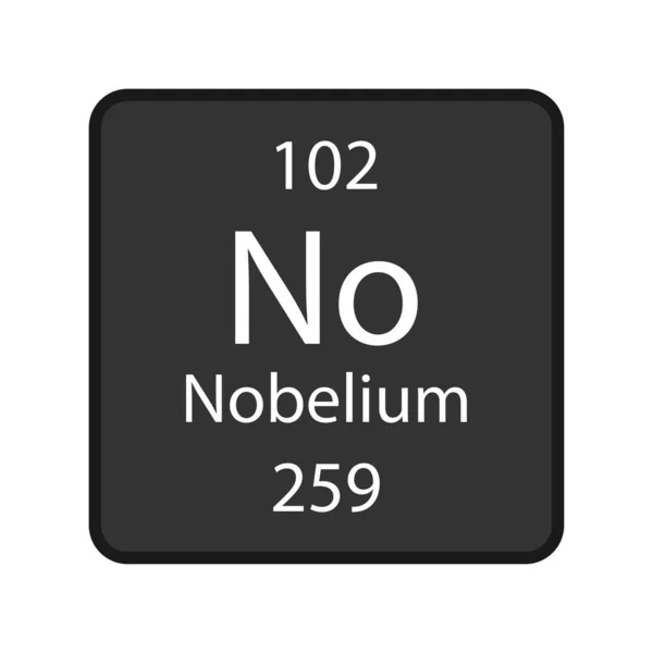 Nobelium Symbol Chemical Element Periodic Table Vector Illustration — Διανυσματικό Αρχείο