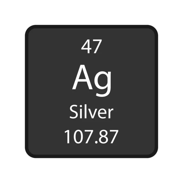 Silbernes Symbol Chemische Elemente Des Periodensystems Vektorillustration — Stockvektor
