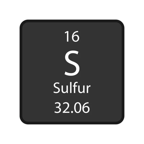 Sulfur Symbol Chemical Element Periodic Table Vector Illustration — Archivo Imágenes Vectoriales