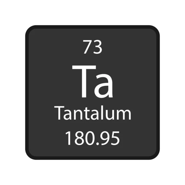 Tantalum Symbol Chemical Element Periodic Table Vector Illustration — Stock Vector