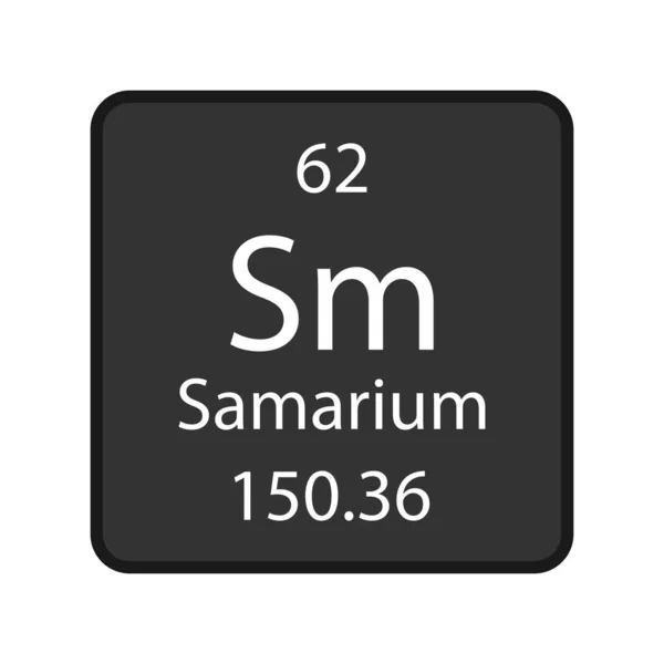 Samarium Symbol Chemical Element Periodic Table Vector Illustration — Archivo Imágenes Vectoriales