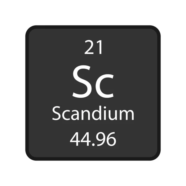 Scandium Symbol Chemical Element Periodic Table Vector Illustration — Archivo Imágenes Vectoriales