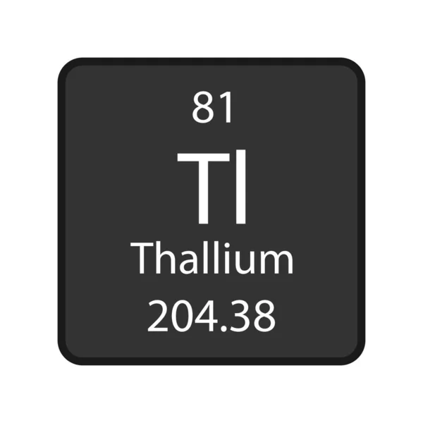 Thallium Symbol Chemical Element Periodic Table Vector Illustration — Vettoriale Stock