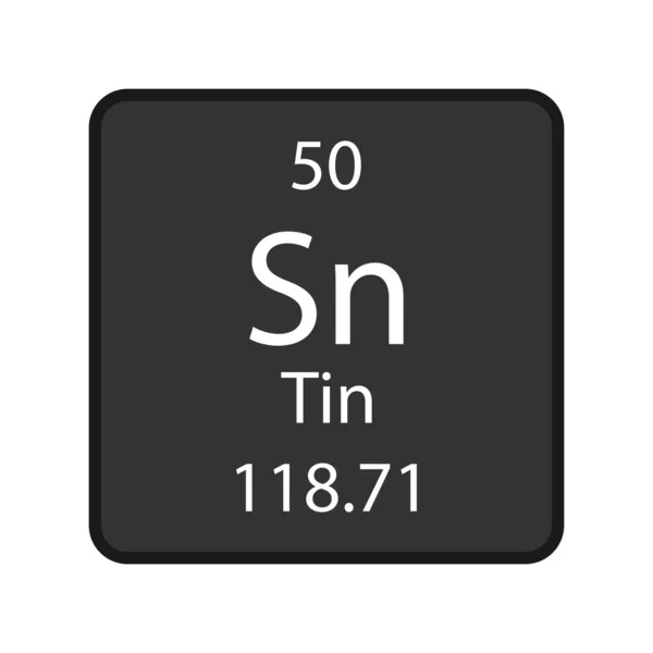 Tin Symbol Chemical Element Periodic Table Vector Illustration — Stock vektor
