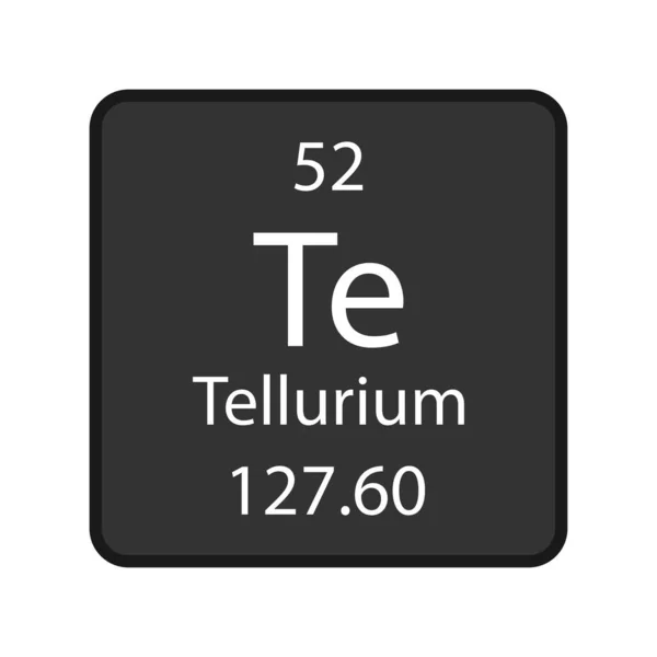 Tellurium Symbol Chemical Element Periodic Table Vector Illustration — Διανυσματικό Αρχείο