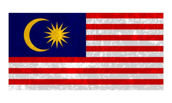 Σημαία Της Μαλαισίας Grunge Επίσημα Χρώματα Και Αναλογία Εικονογράφηση Διανύσματος — Διανυσματικό Αρχείο