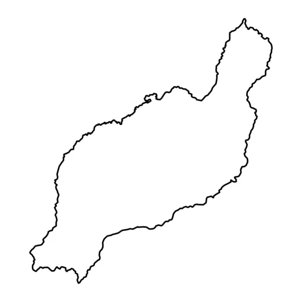 Mapa Isla Lanzarote España Ilustración Vectorial — Vector de stock