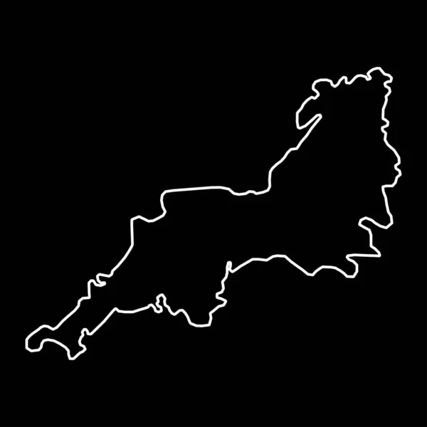 South West England Region Map Vector Illustration — Stockvector