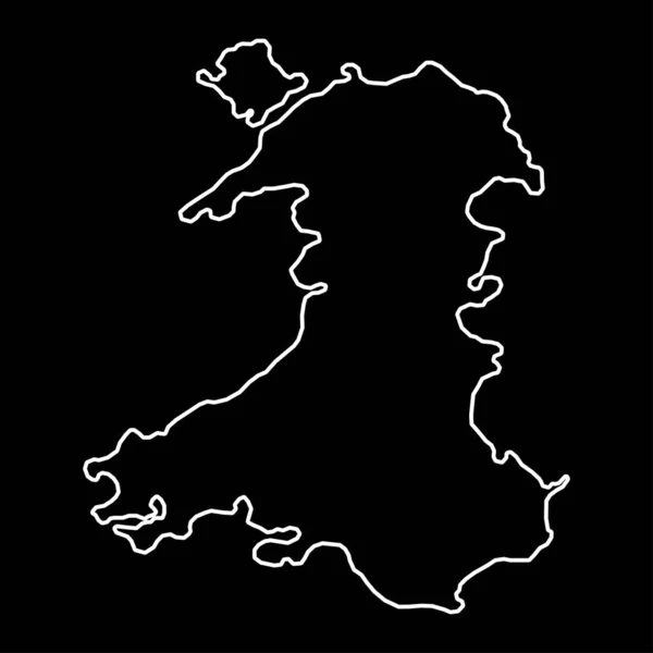 Карта Региона Уэльса Великобритания Векторная Иллюстрация — стоковый вектор
