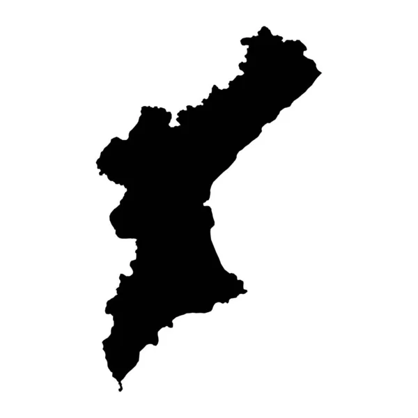 瓦伦西安社区地图 西班牙地区 矢量说明 — 图库矢量图片