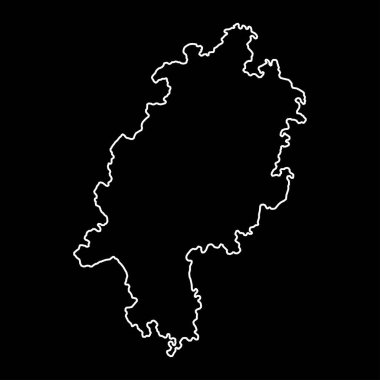 Hessen eyalet haritası. Vektör illüstrasyonu.