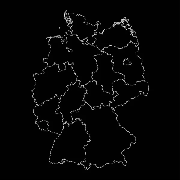 Mapa Alemanha Com Regiões Ilustração Vetorial — Vetor de Stock