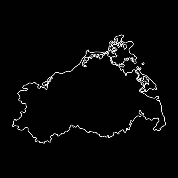 Mapa Estado Mecklemburgo Pomerânia Ocidental Ilustração Vetorial — Vetor de Stock