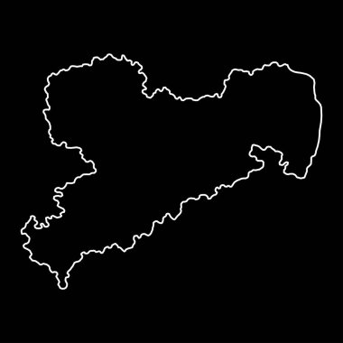 Saksonya eyalet haritası. Vektör illüstrasyonu.