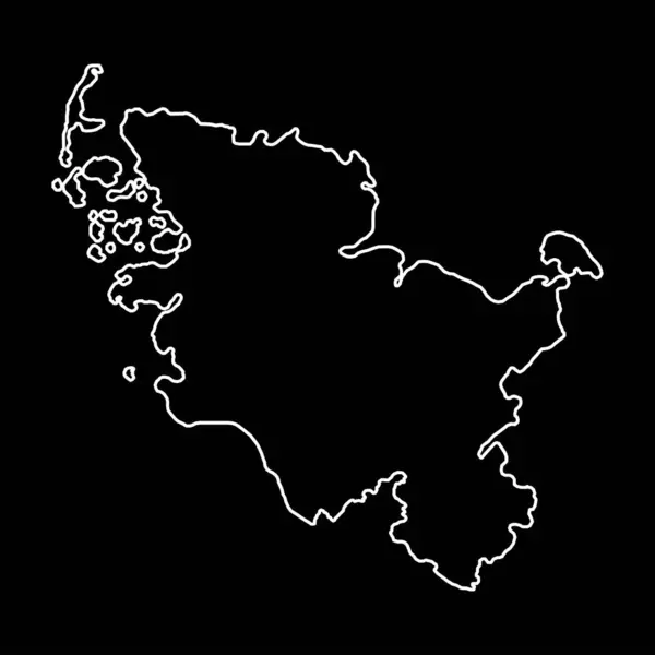 Χάρτης Σλέσβιχ Χόλσταϊν Εικονογράφηση Διανύσματος — Διανυσματικό Αρχείο