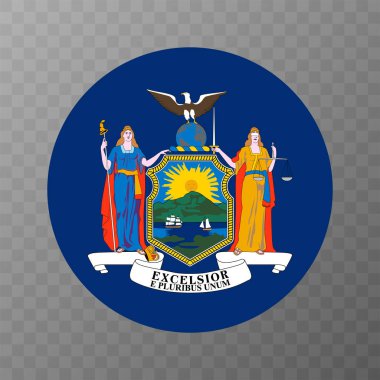 New York state flag. Vector illustration.